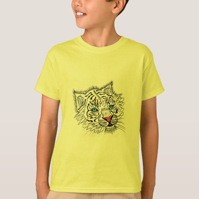 Camiseta Tigre de bebê de olhos azuis (Frente)