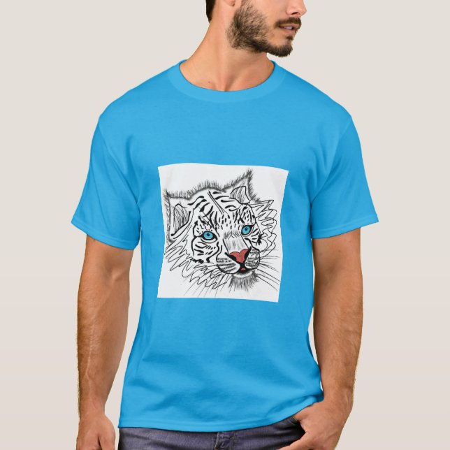 Camiseta Tigre de bebê de olhos azuis (Frente)
