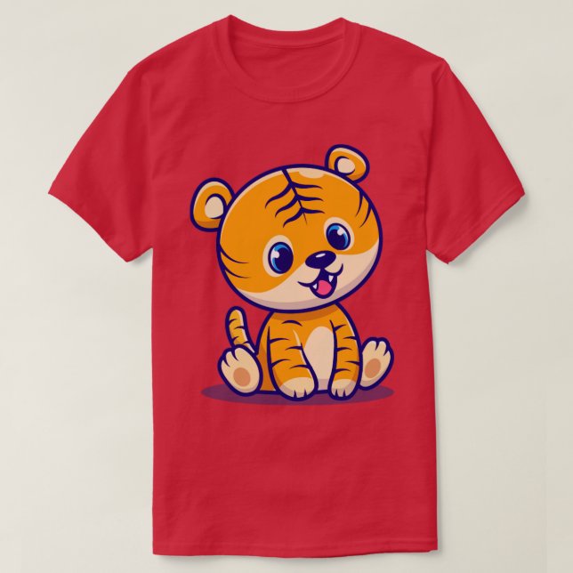 Camiseta Tigre de Bebê Gelado Sentado1 (Frente do Design)