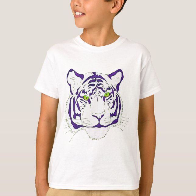 Camiseta Tigre de Bengal roxo (Frente)