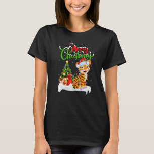 Camiseta Tigre-de-bengala Decorações de Natal Tigre-de-beng