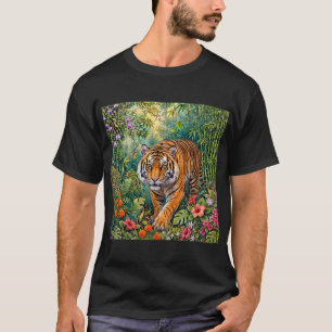 Camiseta Tigre de Bengala Vibrante Selva de Bambu
