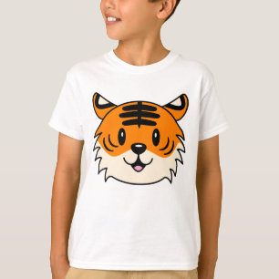 Camiseta Tigre de Cartoon Sorridente