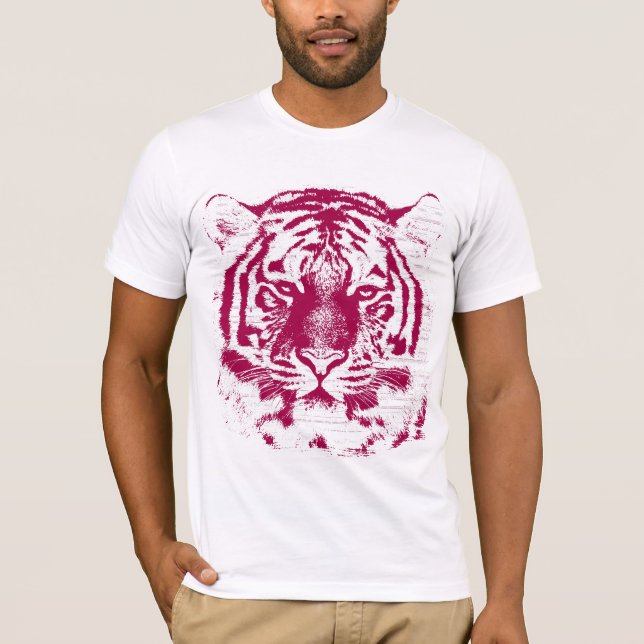 Camiseta Tigre de Face Vermelha e Branca (Frente)