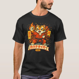 Camiseta Tigre de Karatê Fofo Design de Artes Marciais