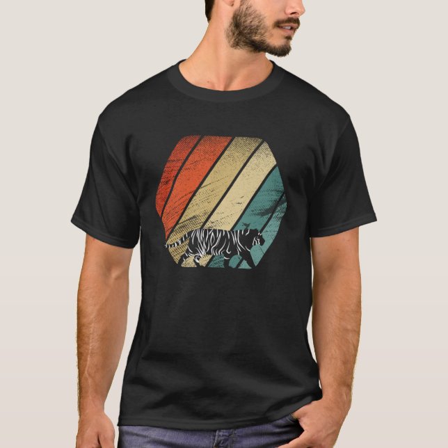 Camiseta Tigre de retrô e animal fofo (Frente)