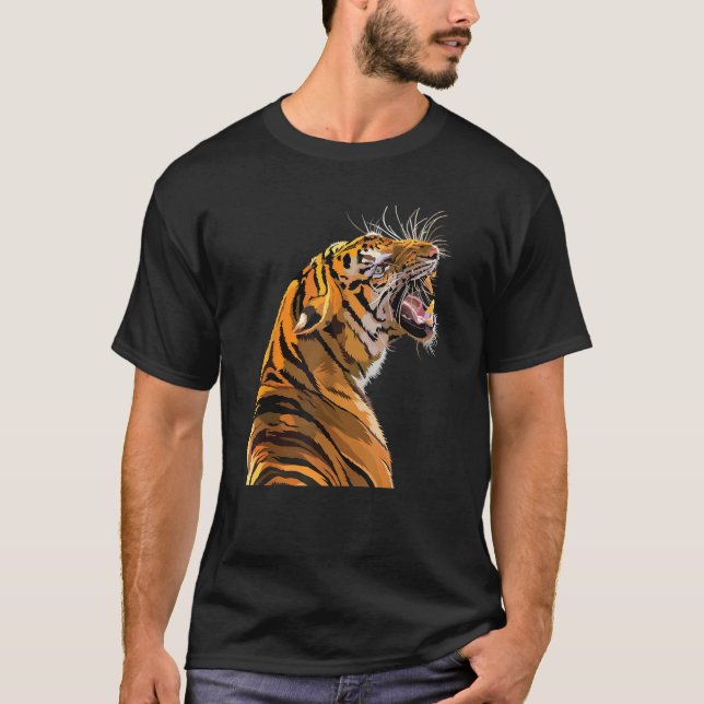 Camiseta tigre de volta para amantes de animais selvagens T (Frente)