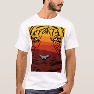 Camiseta Tigre design de textura plana de animal de padrão