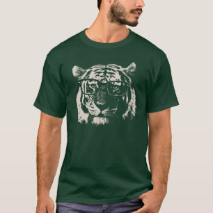 Camiseta Tigre do hipster com vidros