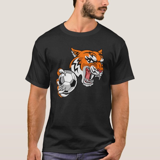 Camiseta Tigre do Tigre do Esporte de Cartoon Equipe Mascot (Frente)