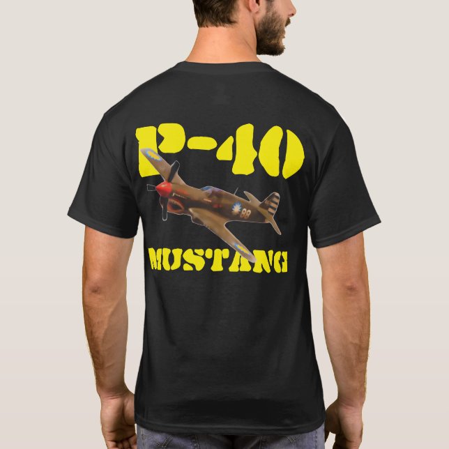 CAMISETA TIGRE DO VÔO DO MUSTANG P-40 (Verso)