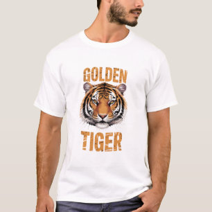 Camiseta Tigre Dourado Face Dividida