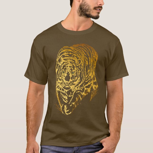 Camiseta Tigre Dourado na grama (Frente)