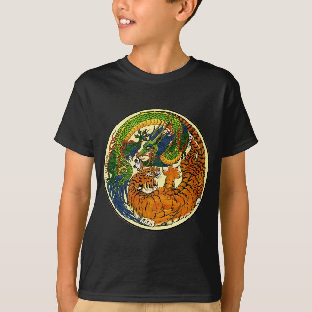 Camiseta Tigre & dragão Yin Yang (Frente)