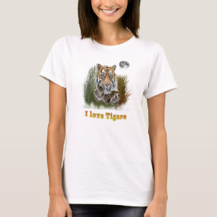 Camiseta Tigre e filhotes