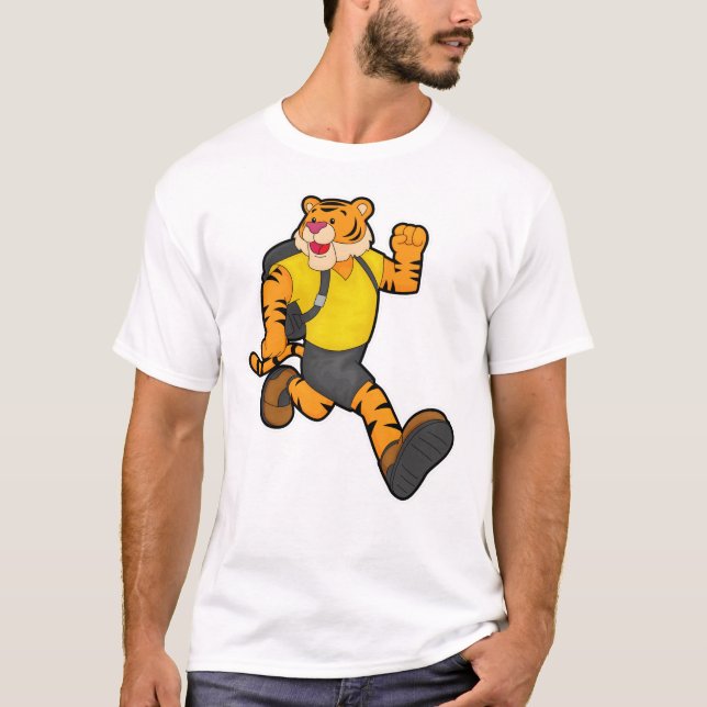 Camiseta Tigre em execução com mochila (Frente)
