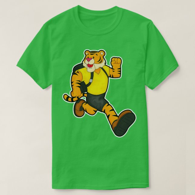 Camiseta Tigre em execução com mochila (Frente do Design)