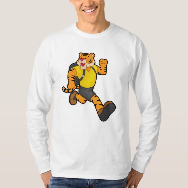 Camiseta Tigre em execução com mochila (Frente)