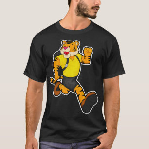 Camiseta Tigre em execução com mochila