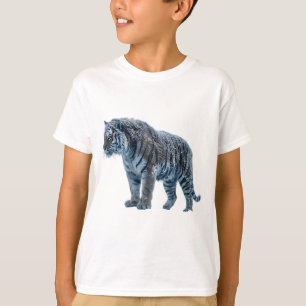 Camiseta Tigre em Pé no Pico de uma Montanha Gelada Durante