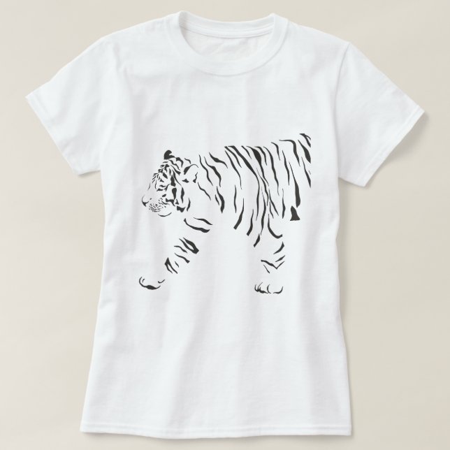Camiseta Tigre em preto e branco (Frente do Design)