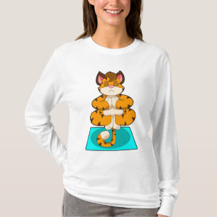 Camiseta Tigre em Yoga no tapete Yoga