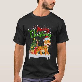 Camiseta Tigre Engraçado Amante de os animais Xmas Lighting
