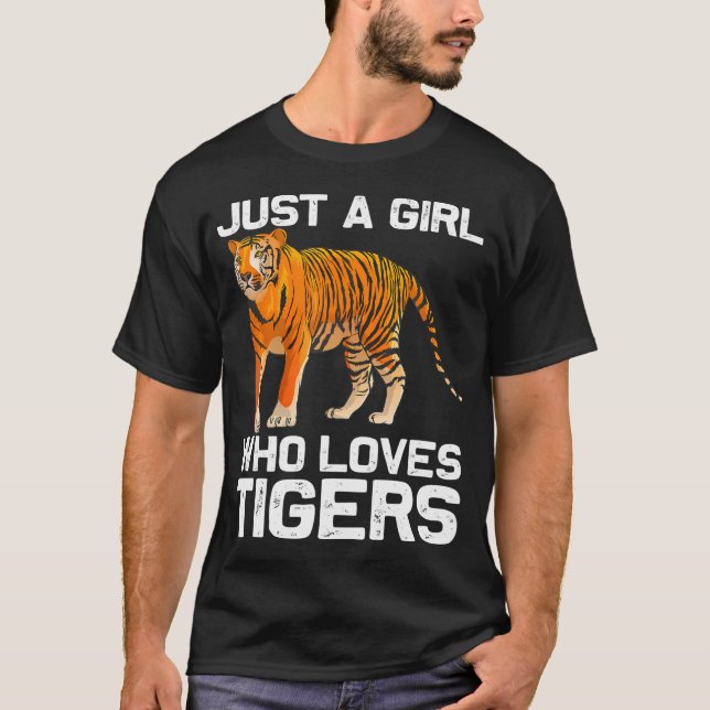 Camiseta Tigre Engraçado Garota Design Meninas Mulheres Mãe (Frente)