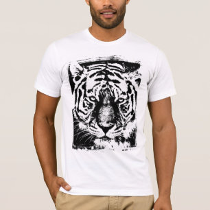 Camiseta Tigre Face Elegante Bella+Canvas Curta Folha