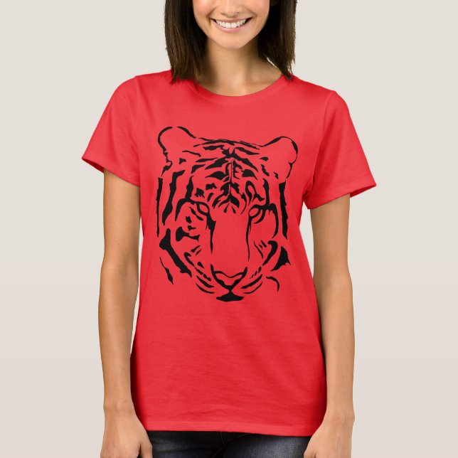Camiseta Tigre Fechar Face Bella Boxy Crop Superior (Frente)