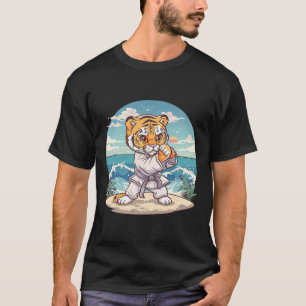 Camiseta Tigre Fofo de Caratê Kickboxing Taekwondo Jiu-jits