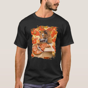 Camiseta Tigre Gato Grande Comendo Pizza