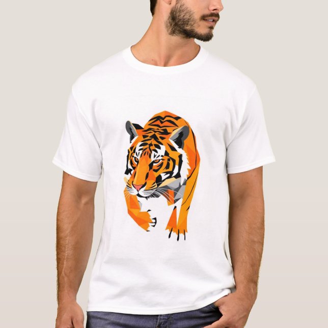 Camiseta tigre geomátrico (Frente)