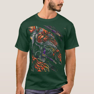 Camiseta Tigre Japonês Tradicional de Cereja Asiática Ar