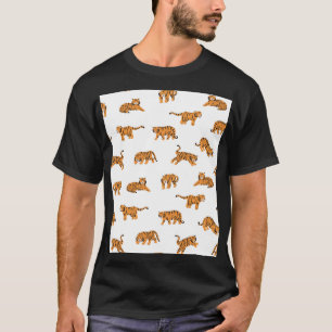 Camiseta Tigre Japonês: Vintage Doodle Seamless