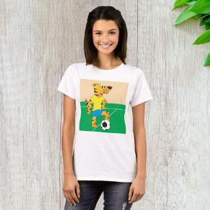 Camiseta Tigre Jogando Futebol