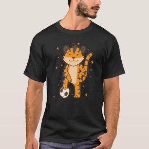 Camiseta Tigre jogando um grande Gato de futebol