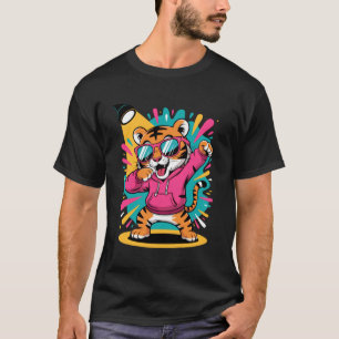 Camiseta Tigre Legal com Óculos de Sol Dançando Tigre B