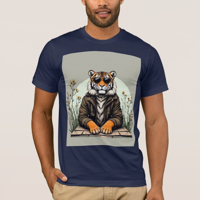 Camiseta "Tigre Legal com T-Shirt de óculos de sol - Na mod (Frente)