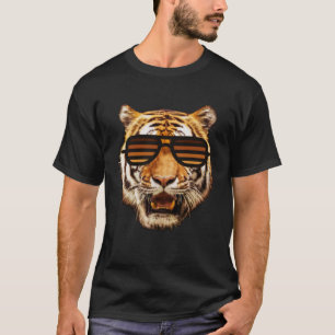 Camiseta Tigre Legal real com óculos de sol riscados na fre