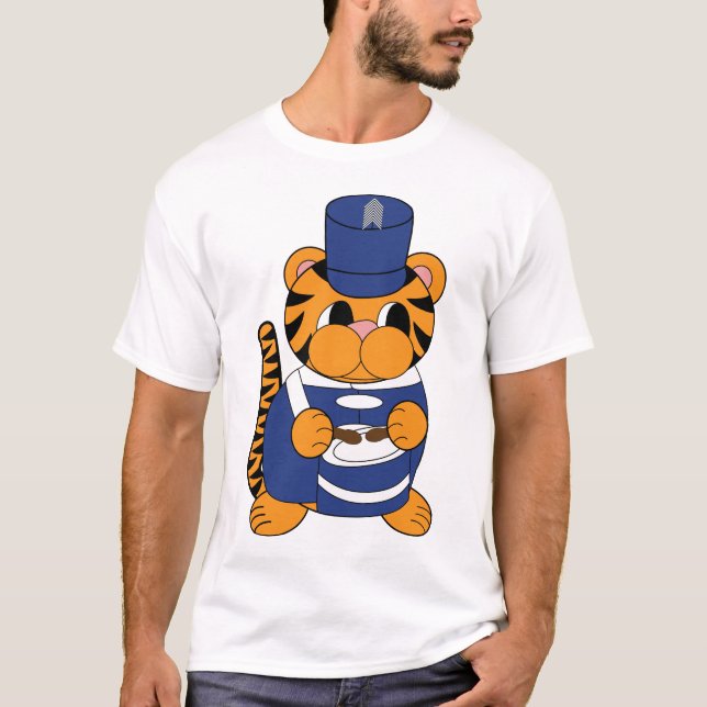 Camiseta Tigre Marcha Banda Tambor Azul (Frente)