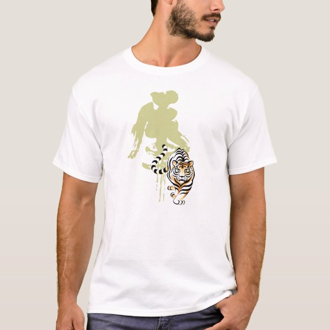 Camiseta Tigre na arte e na caligrafia chinesas (Frente)