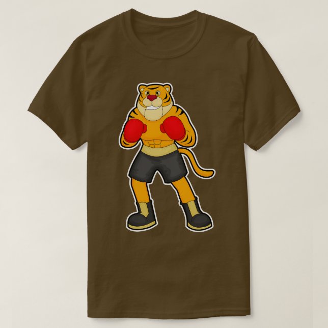Camiseta Tigre na caixa com luvas in a box (Frente do Design)