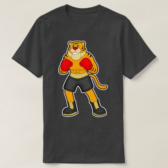Camiseta Tigre na caixa com luvas in a box (Frente do Design)