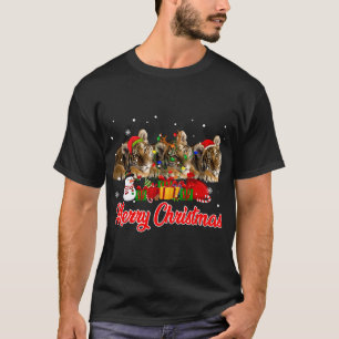 Camiseta Tigre Natal Pajama Funny Xmas Lights