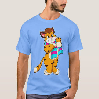 Camiseta Tigre no Inverno com Cachecol