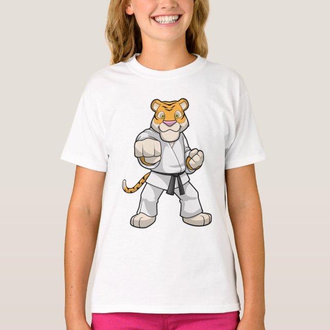 Camiseta Tigre no Karate das Artes Marciais (Frente)