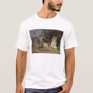 Camiseta Tigre novo que joga com sua mãe, 1830 (óleo sobr
