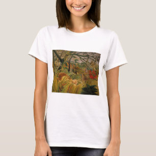 Camiseta Tigre numa Tempestade Tropical de Henri Rousseau