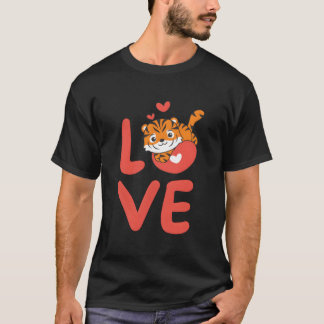 Camiseta Tigre Para Animais Do Dia Dele Com Ele Amor